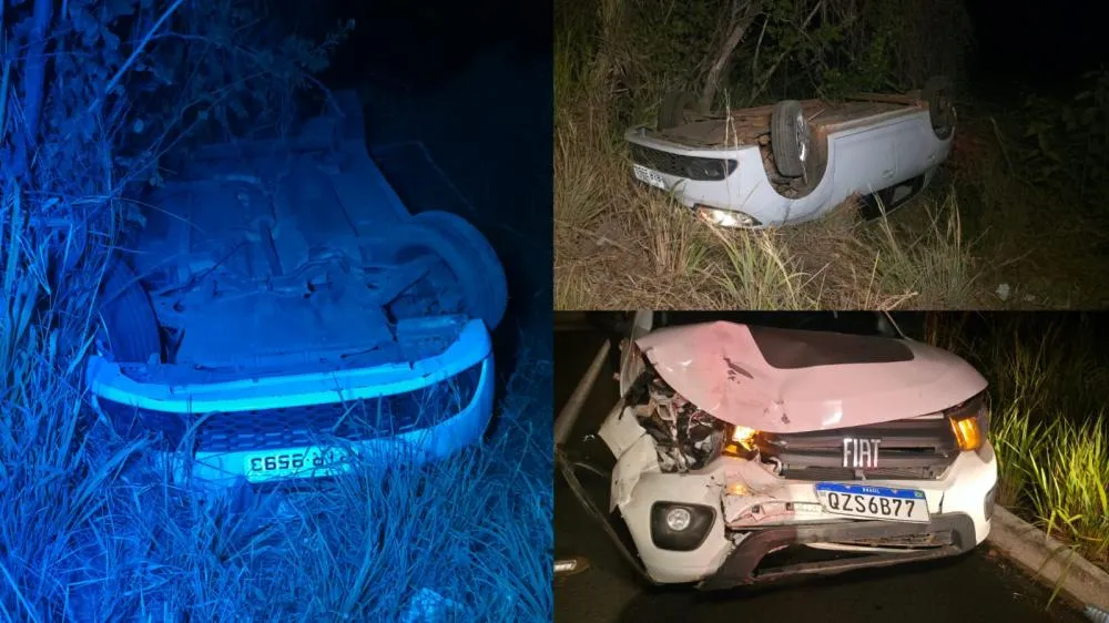 Carro capota após colisão na BR-343, na saída de Campo Maior
